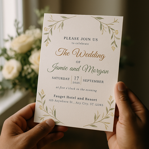 Elegant Floral Customizable Wedding Invitation